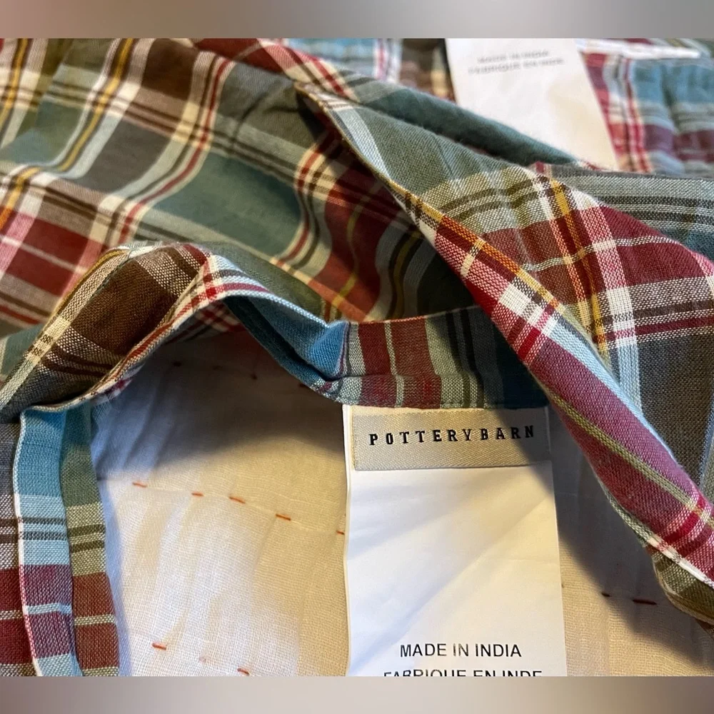 RARE Pottery Barn Vintage Log Cabin Christmas Patchwork Quilt Set- F/Q Multi